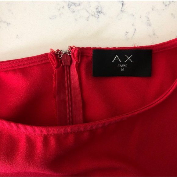 AX Paris Red Mini Dress with Black Lace Cutouts Women's Large Homecoming Party - Picture 4 of 9